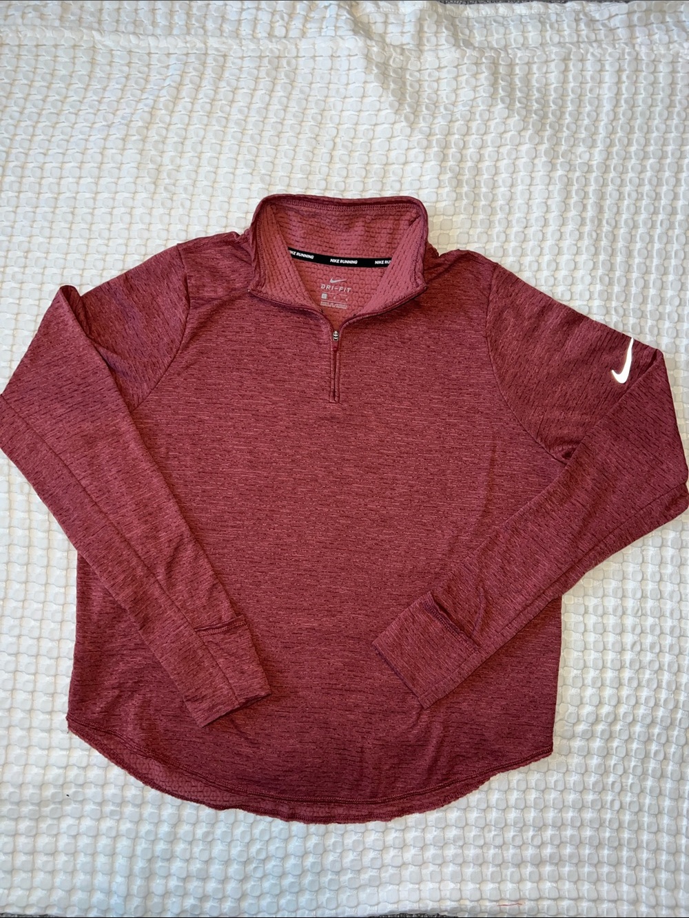 Nike Running Dri-FIT 1/4 Zip Pullover Heathered Mauve Size L